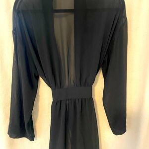 Victoria secret sheer robe black knee length
